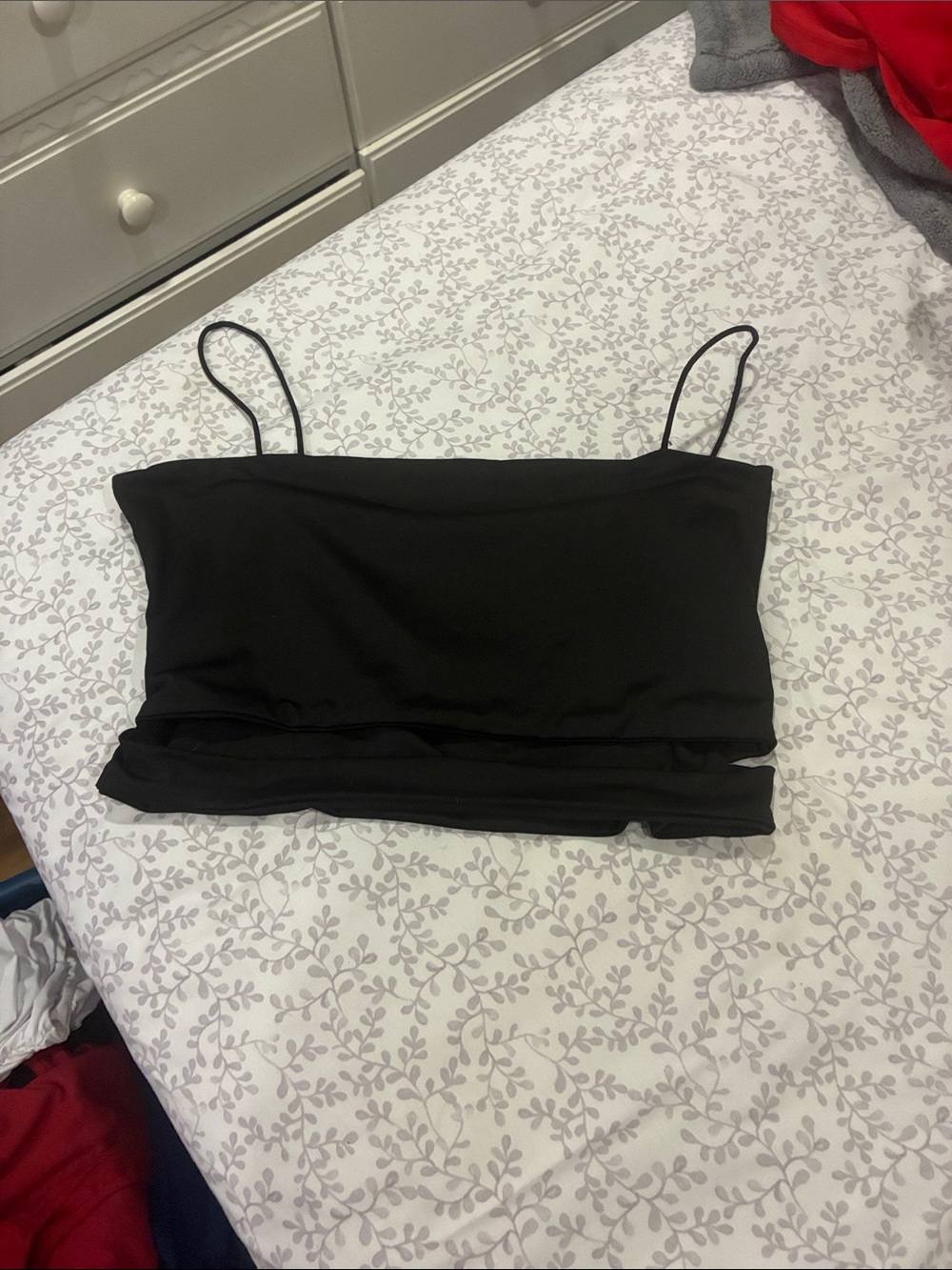 Black Spaghetti Strap Crop Top